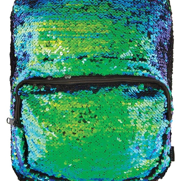 Mermaid Look Flip Sequin Rave Backpack Iridescent - Picture 3 of 8
